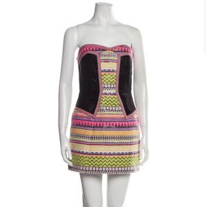 Milly NY strapless tweed sequin mini Dress Sz 4 Sz S